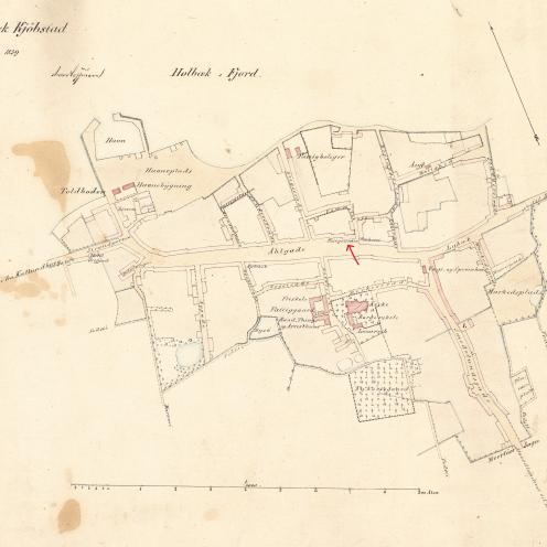 Tegnet kort over Holbæk.